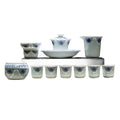 Blue-and-White Linglong Porcelain Gongfu Tea Set | 6-Person Gift Box Service