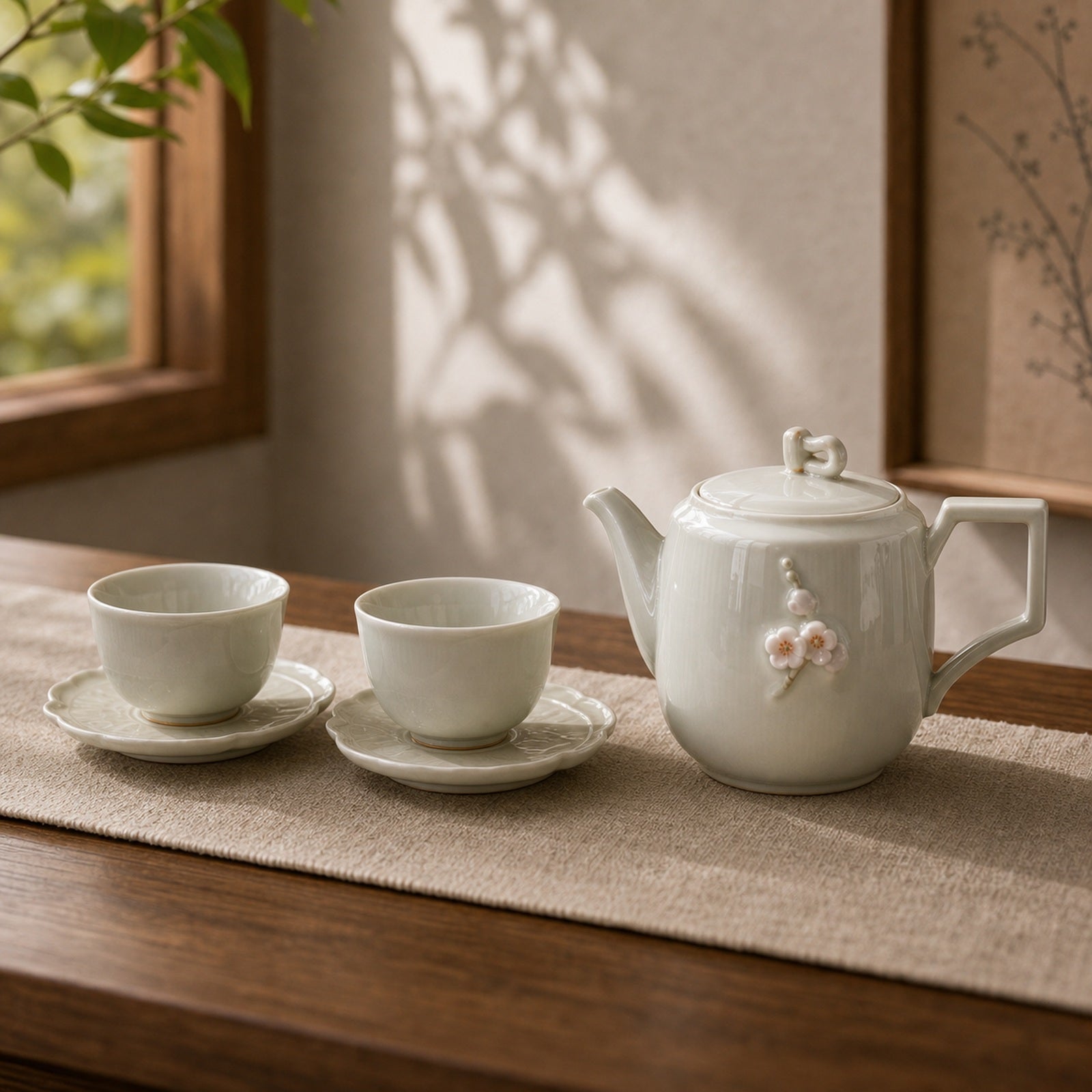 Lingyun Honey-Glaze Ceramic Tea Set