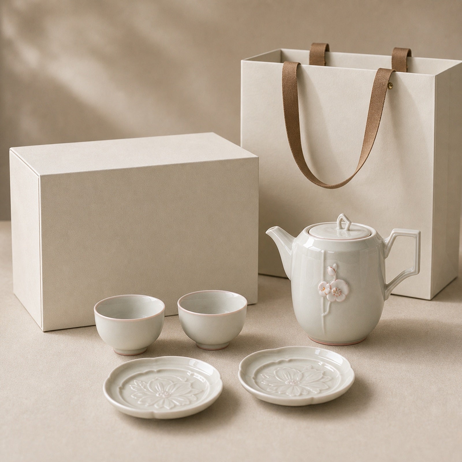 Lingyun Honey-Glaze Ceramic Tea Set