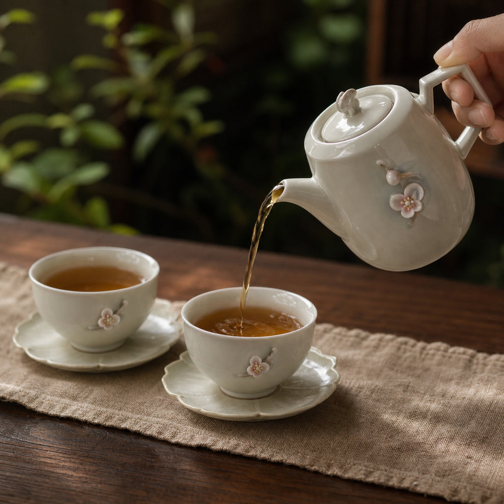 Lingyun Honey-Glaze Ceramic Tea Set