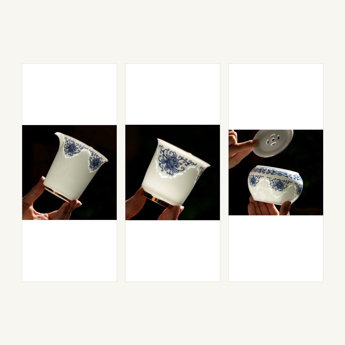 Blue-and-White Linglong Porcelain Gongfu Tea Set | 6-Person Gift Box Service