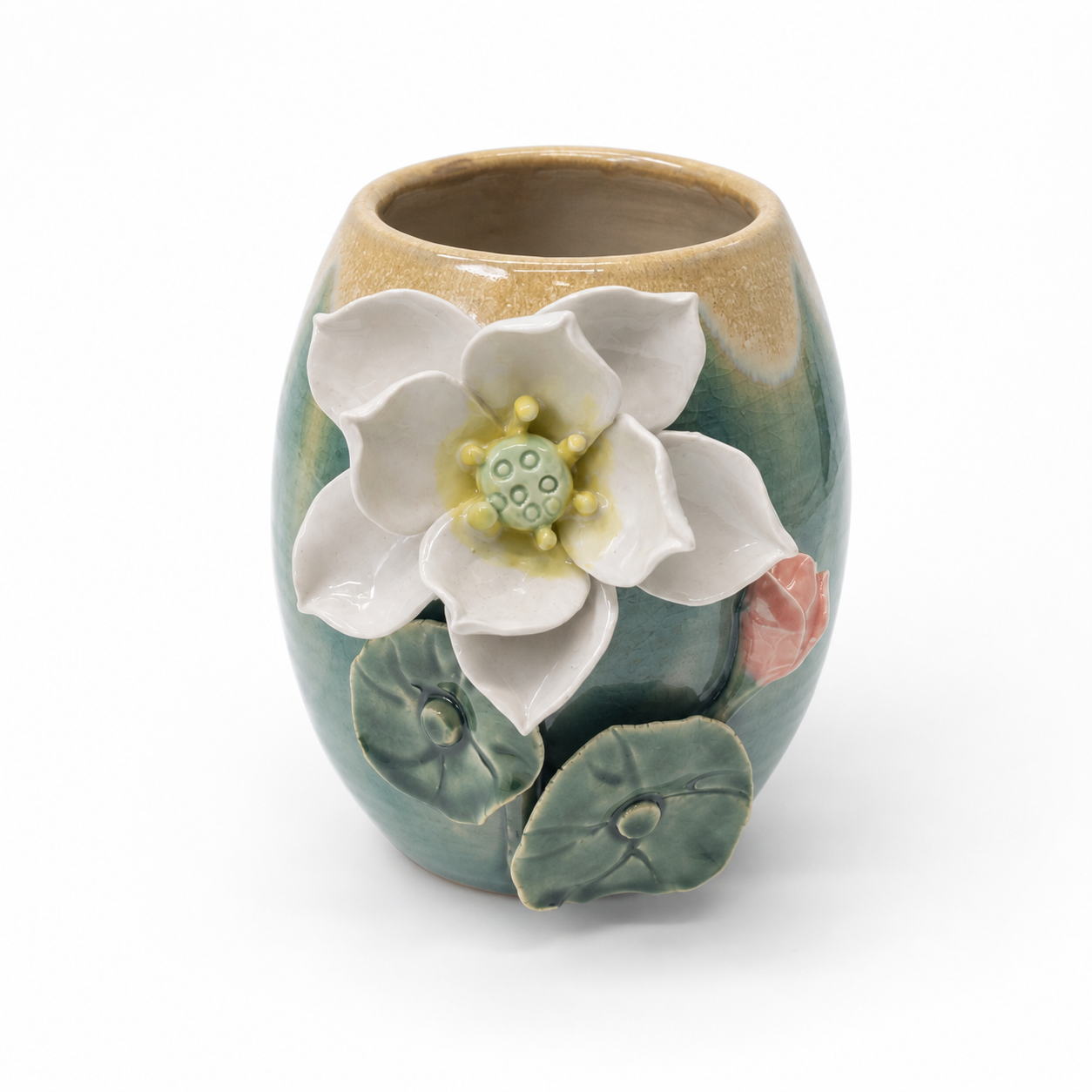 Sacred Lotus on a clean white studio background