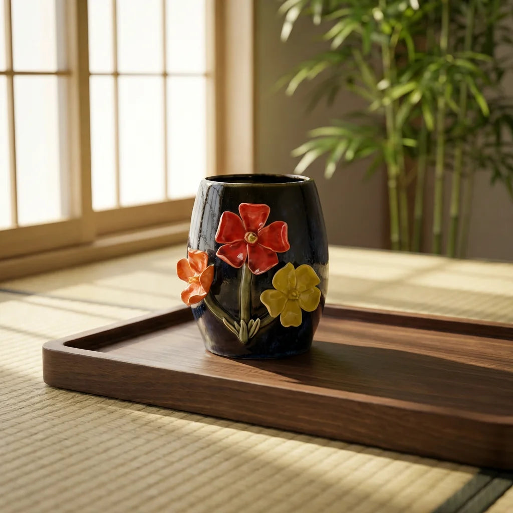 3D Floral Ceramic Mug Lifestyle Scene