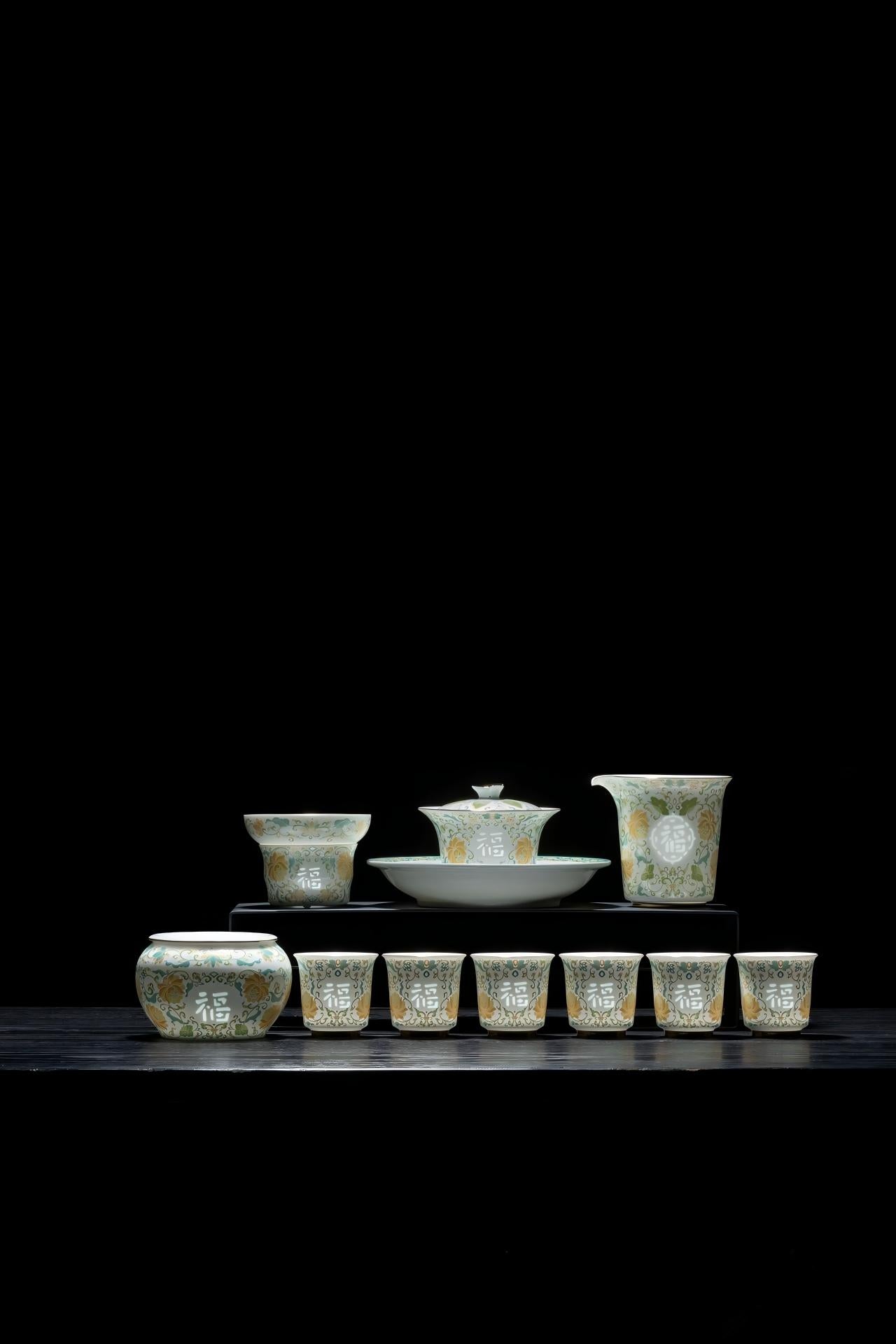 Luxury Linglong Porcelain Gaiwan Tea Set | Heat-Insulated Hover Lid High White Ceramic Tea Bowl, No-Scald Home Tea Set with Teacups