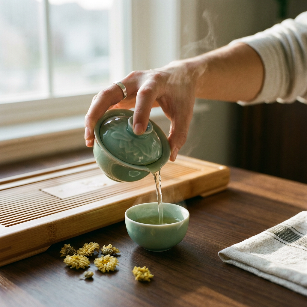 Luxury Handcrafted Celadon Gaiwan Tea Set | Literati Kung Fu Tea Ware
