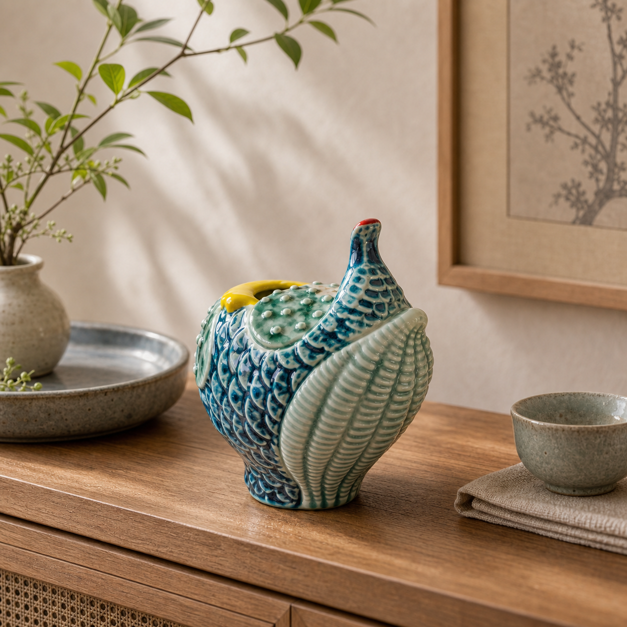 Mystic Fish ceramic relief decor lifestyle scene 1