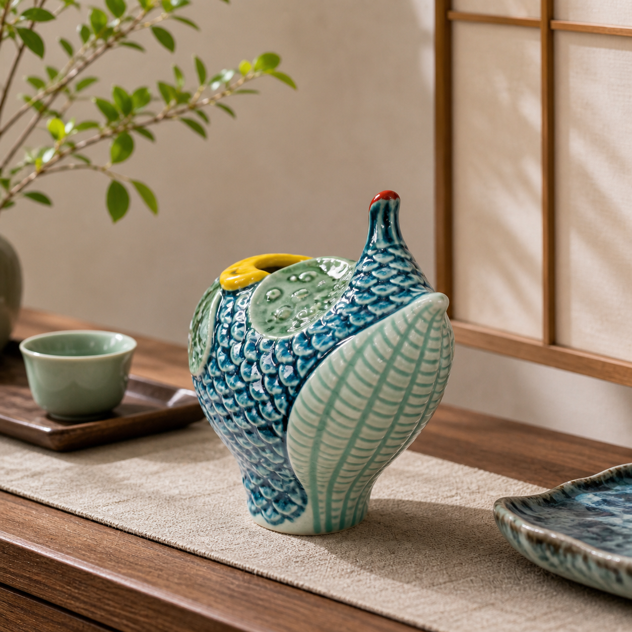 Mystic Fish ceramic relief decor lifestyle scene 2