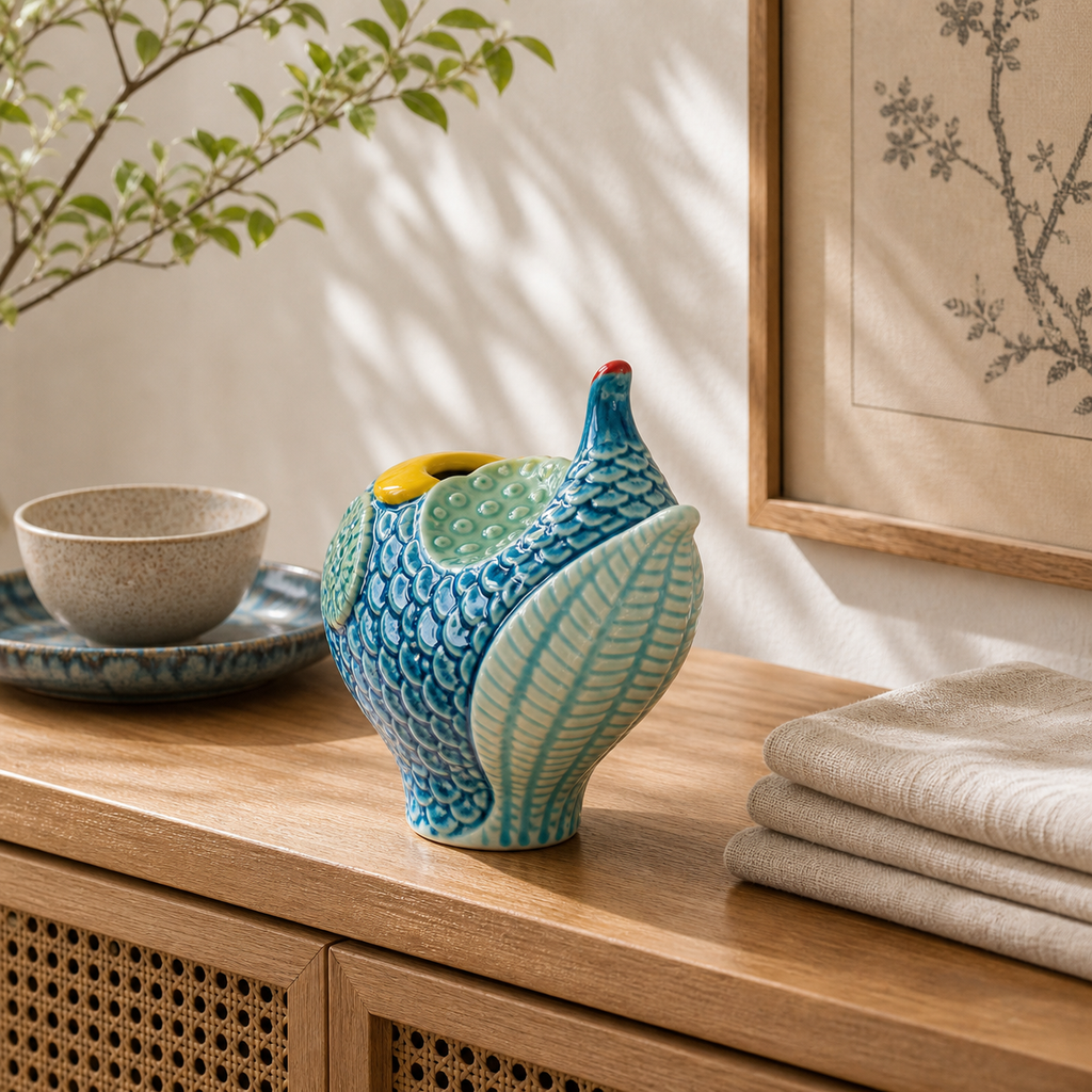 Mystic Fish ceramic relief decor lifestyle scene 3